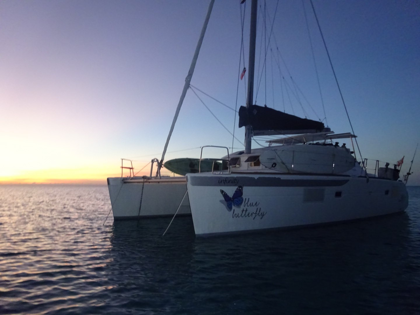 sailboat, Exumas, Bahamas, blue butterfly, cameraman
