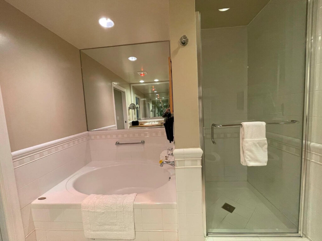 hotel bathroom, bath tub, shower, SoCal's South Bay, South Bay