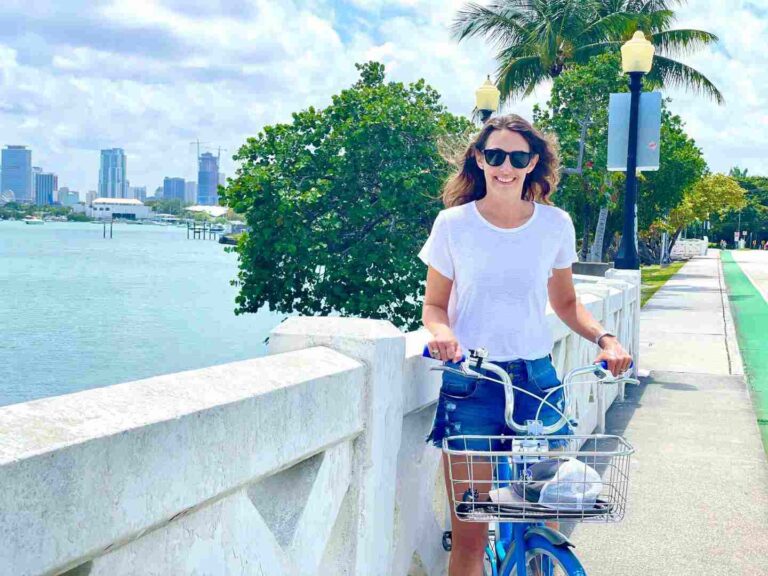 Woman bike riding in Southeast Florida