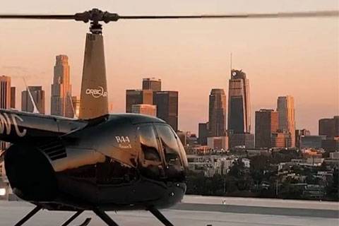 Orbic Air Tours, helicopter, Los Angeles, city, helicopter on top of a building, luxury in Los Angeles
