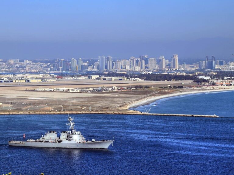View of a Battleship from Point Loma