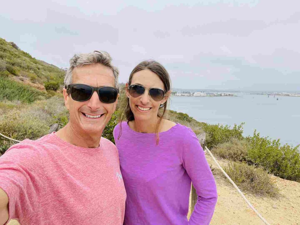 couple hiking on the bayside trail at cabrillo national monument