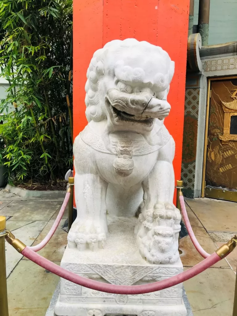 Heaven Dog guarding TCL Mann's Chinese Theatre in Los Angeles
