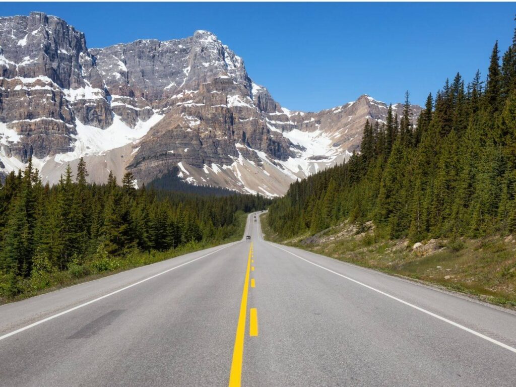 Open road in Banff National Park