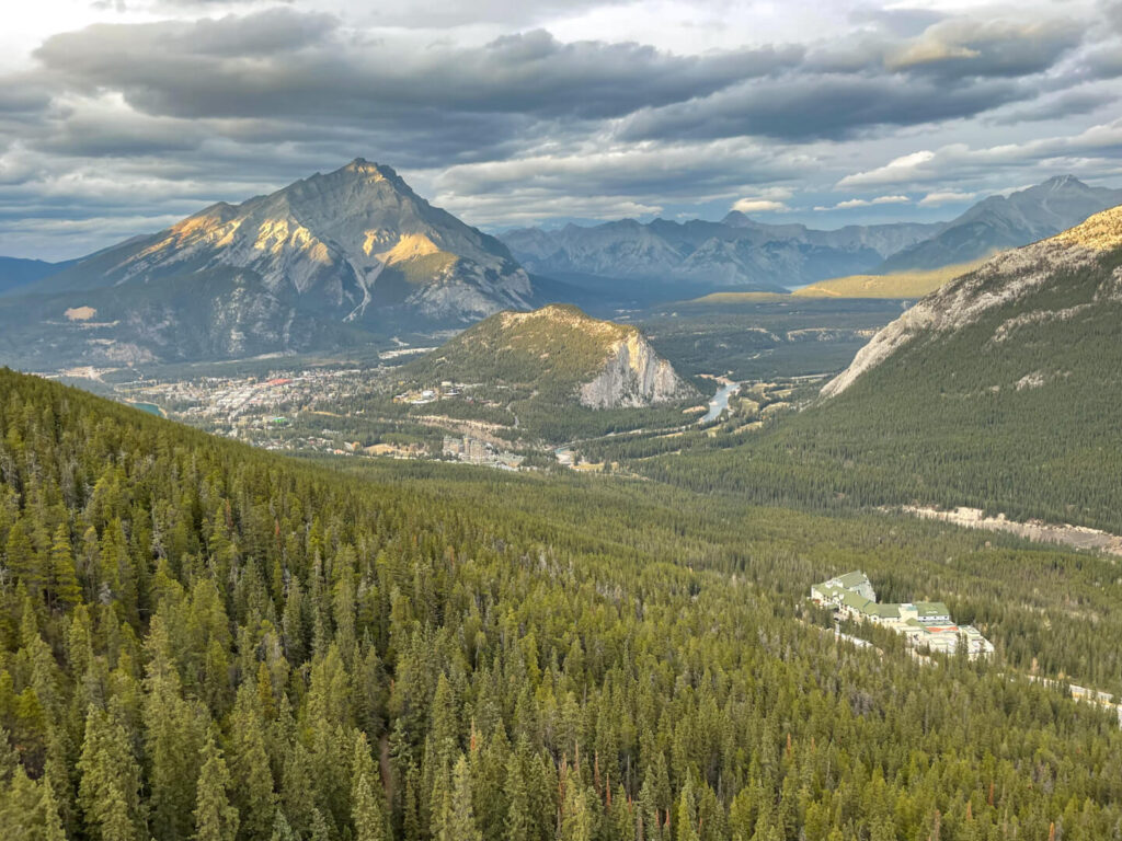 View from platform at the top of Sulphur Mountain in Banff National Park
