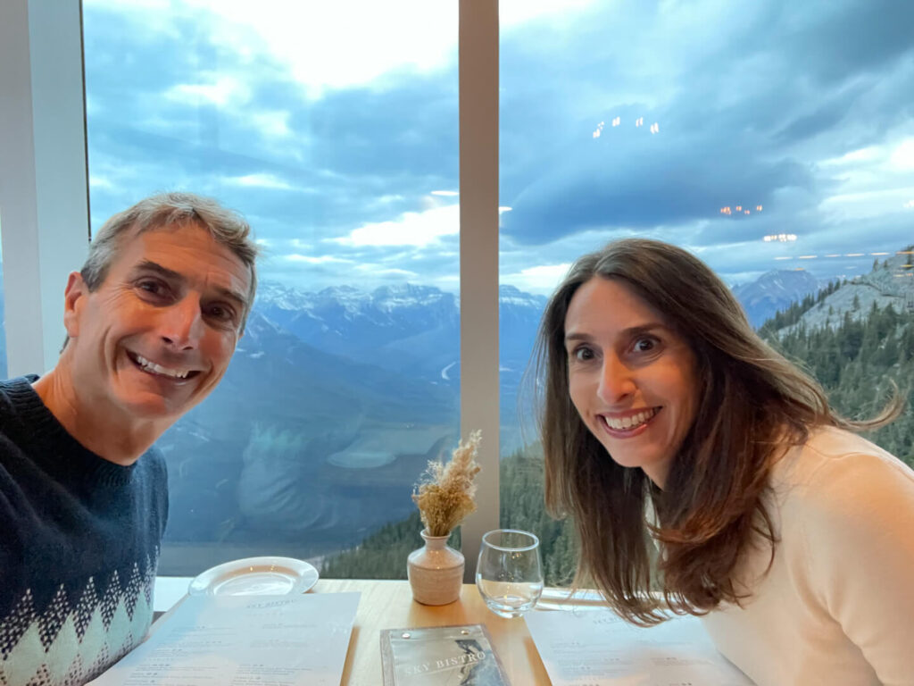 Couple at Sky Bistro in Banff National Park