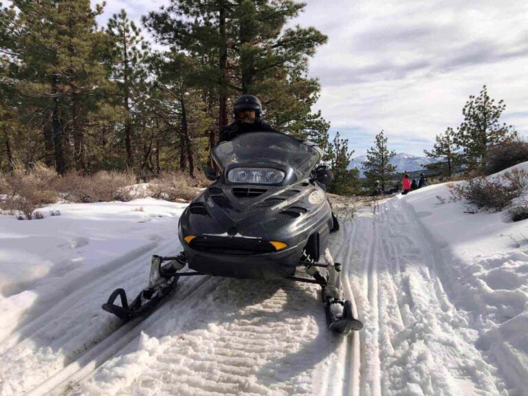 snowmobile in mammoth lakes in the early winter