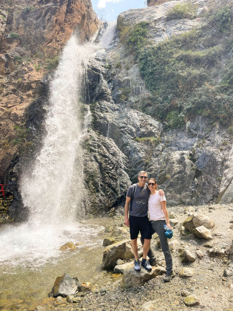 Couple at Setti Fatma Waterfall