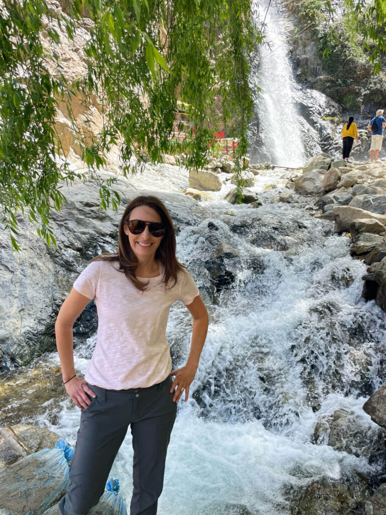 Woman at Setti Fatma Waterfall