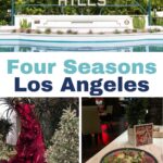 Four Seasons Hotel Los Angeles at Beverly HIlls Pinterest Post with food, holiday decor and the Beverly Hills sign