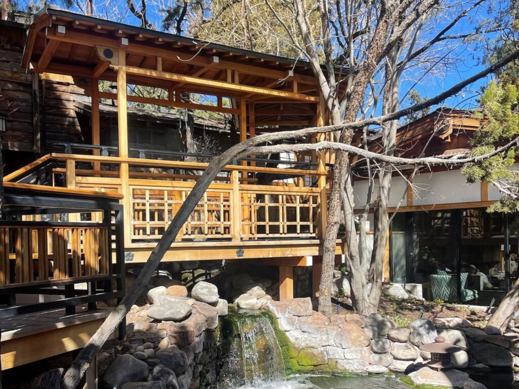 Japanese Spa with koi pond