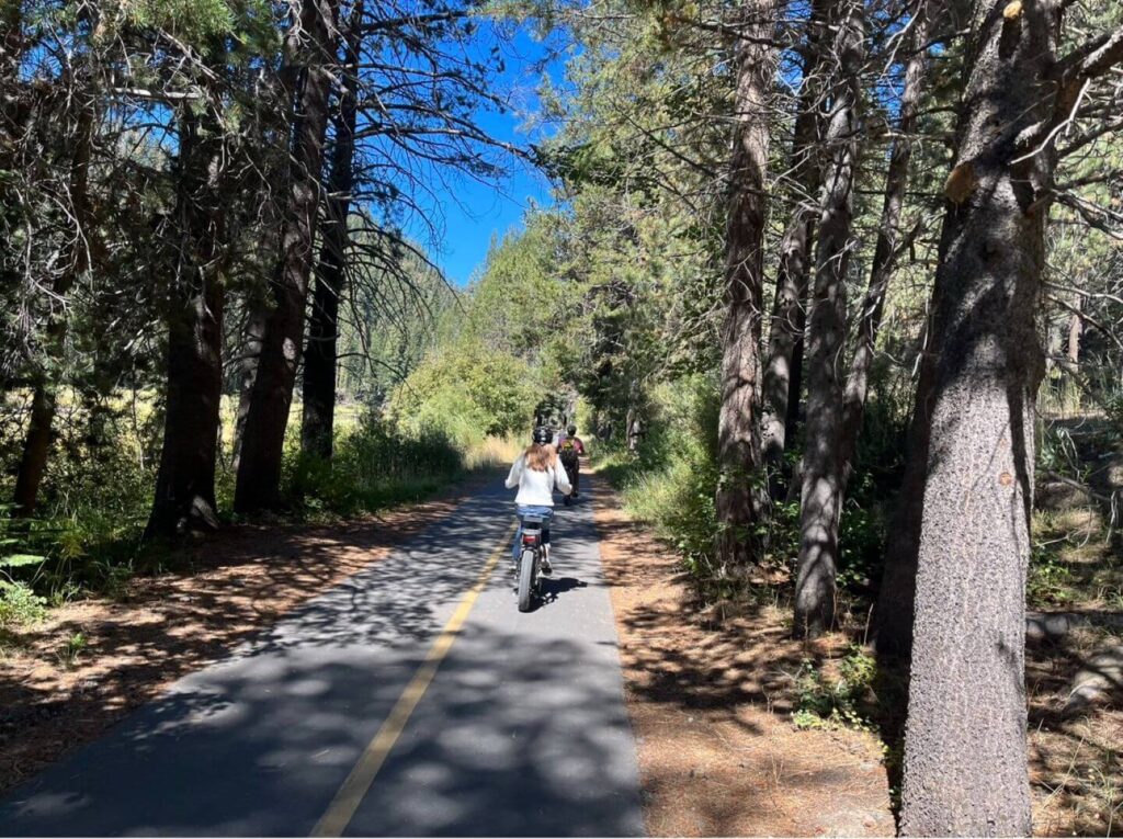 women road biking in Lake Tahoe