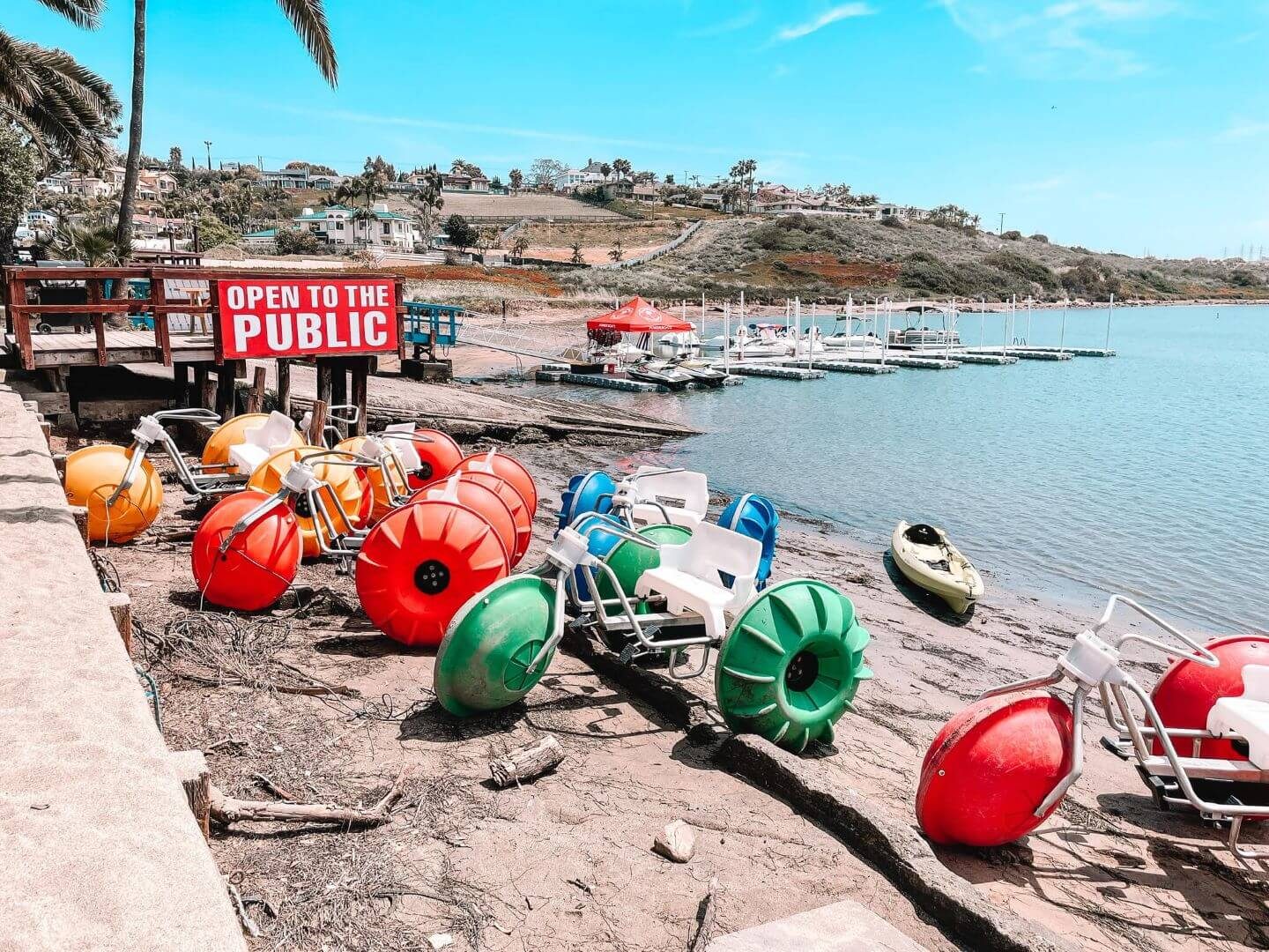 Carlsbad Lagoon with water bikes
